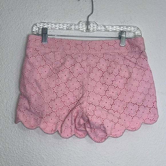 Lilly Pulitzer The Buttercup Short Women’s Size 2 Pink Eyelet Scallop Trim - Picture 2 of 11